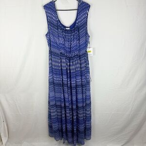 Calvin Klein Maxi Dress Women Size 20 Chiffon Byzantine Bohemian Casual